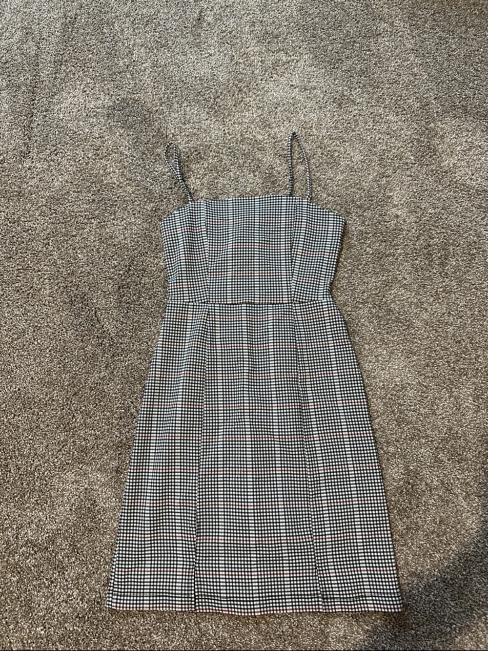 Black and White Gingham Spaghetti Strap Dress